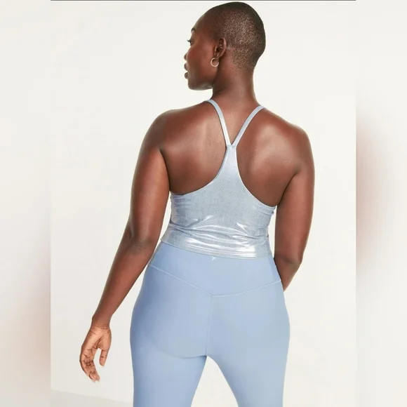 OLD NAVY Women’s Light Support PowerSoft Longline Sports Bra Melted Ice NWOT - Picture 5 of 11